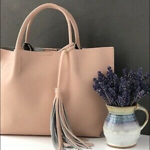 COLAB Leather Crossbody Bucket Bag